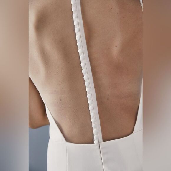 New Amsale LW136 - Sheer back Jumpsuit/size 4 new - Picture 3 of 7